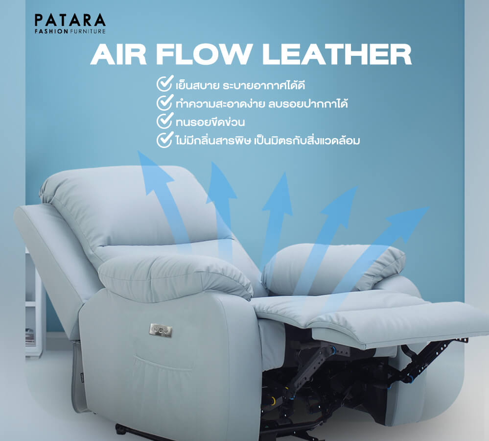 โซฟาปรับไฟฟ้า PATARA รุ่น TITAN สีน้ำเงิน